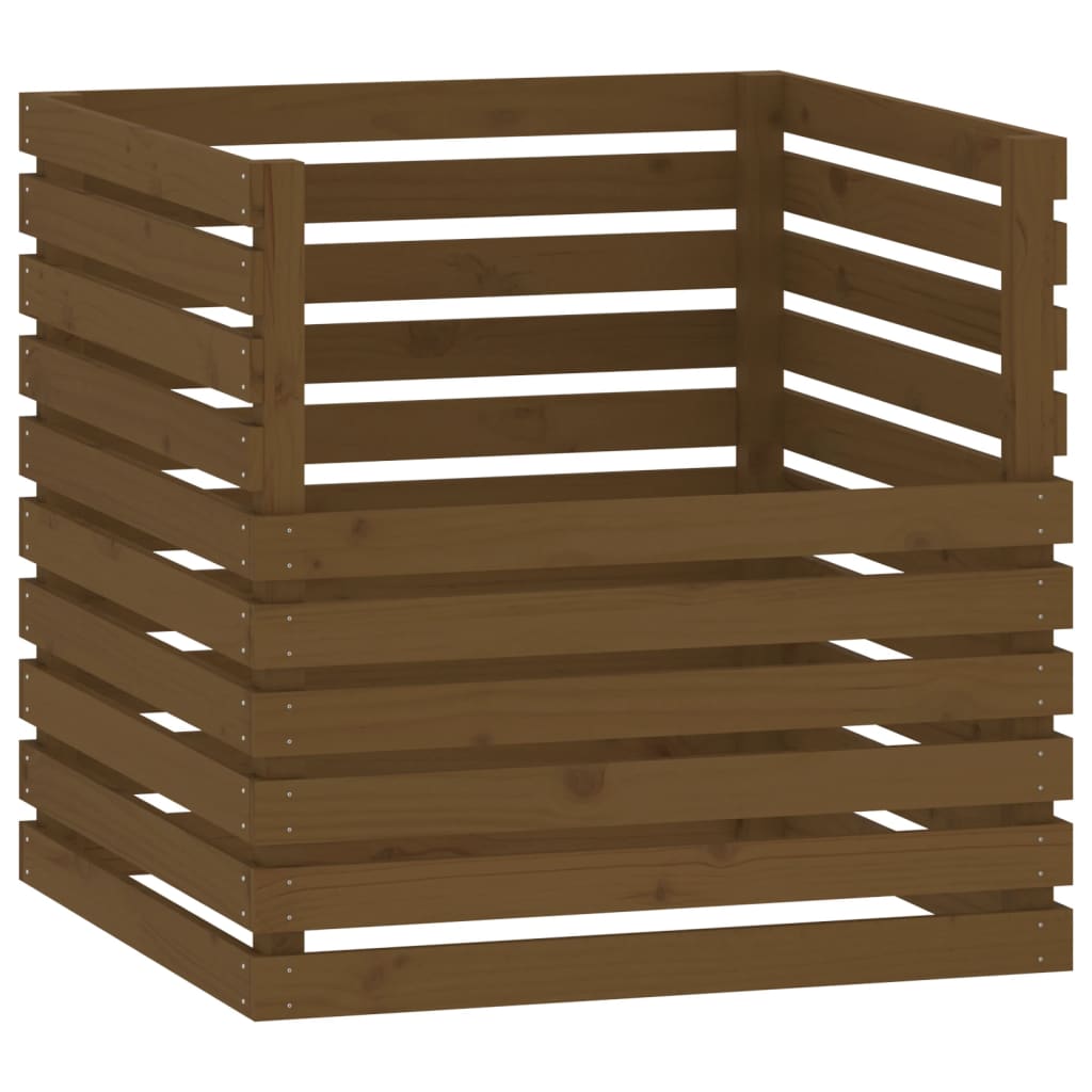 VIDAXL -Kompost -Bin 80x80x78 cm Festkiefer Honigbraun