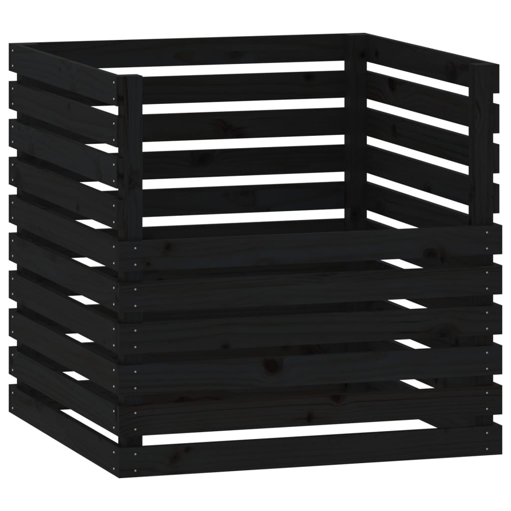 VIDAXL -Kompost -Bin 80x80x78 cm Festkiefer schwarz