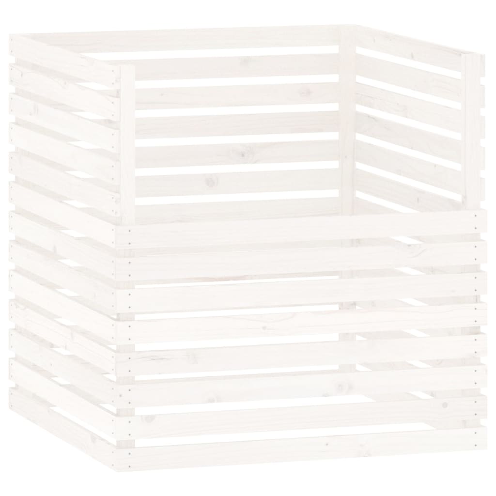 VIDAXL -Kompost -Bin 100x100x102 cm Festkieferweiß