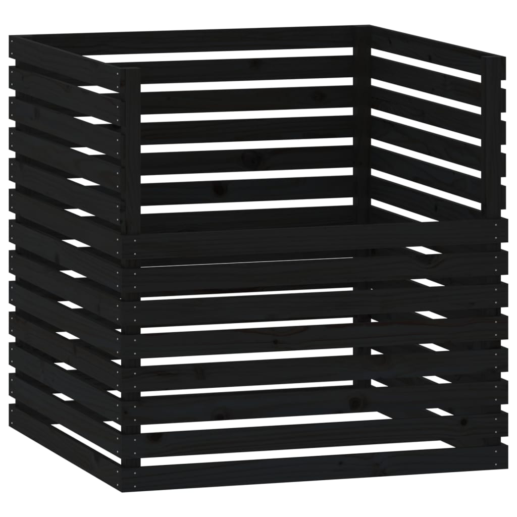 Vidaxl -Kompost -Bin 100x100x102 cm Festkiefer schwarz