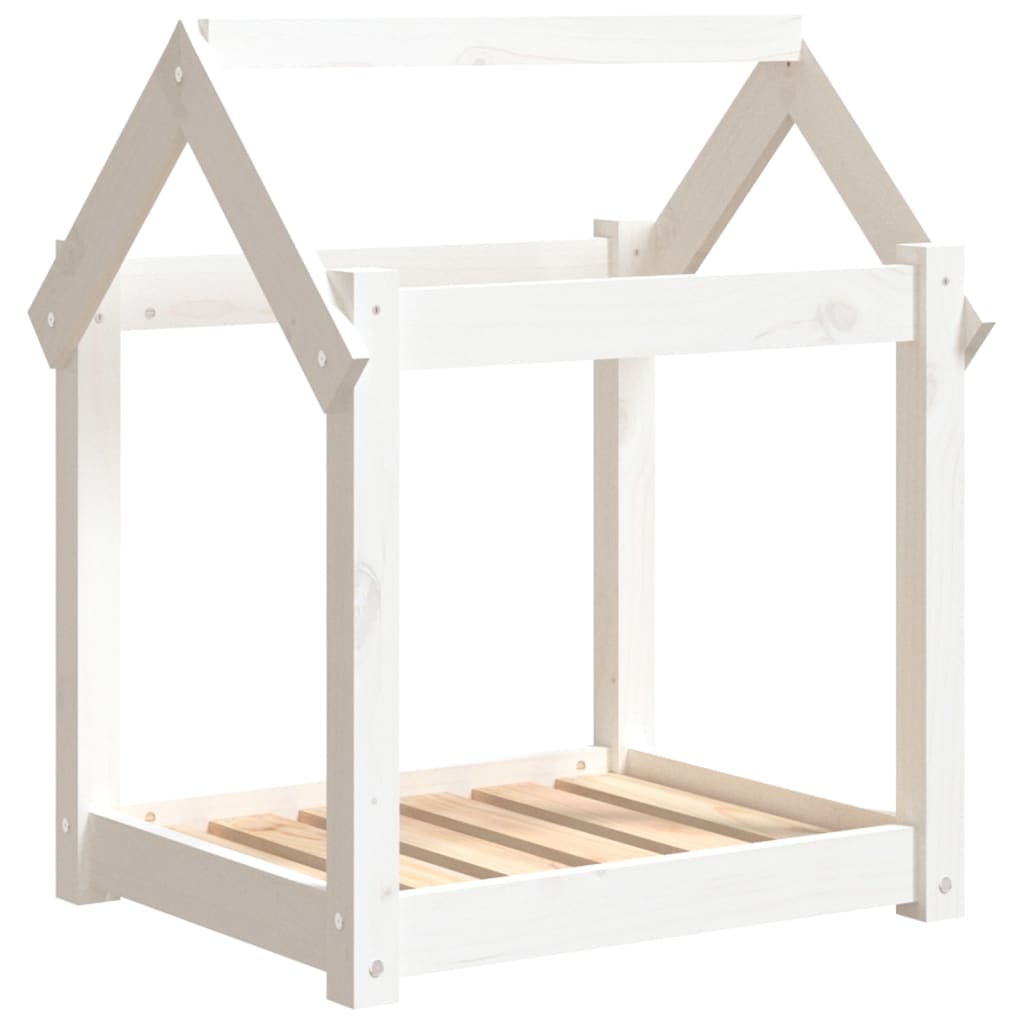 Vidaxl Hundebett 61x50x70 cm Festkiefer weiß