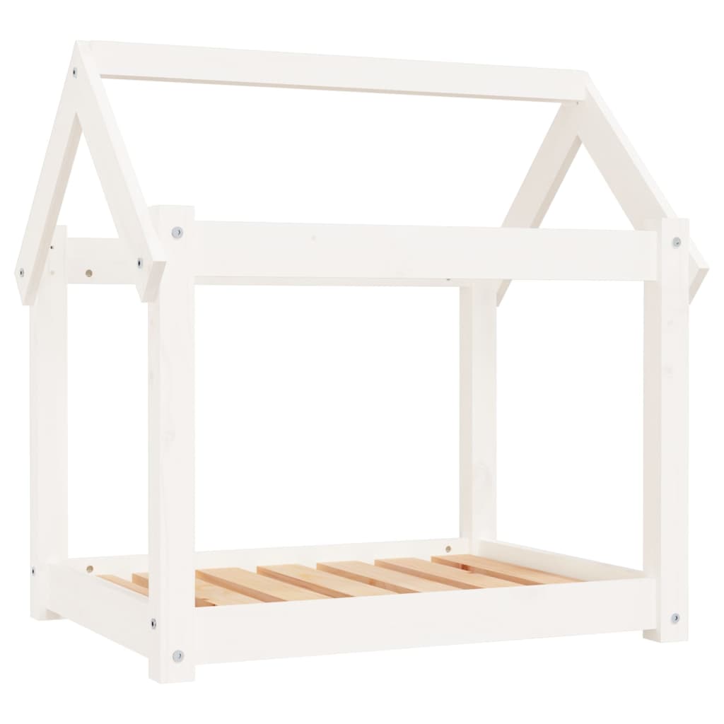 Vidaxl Hundebett 71x55x70 cm Festkiefer weiß