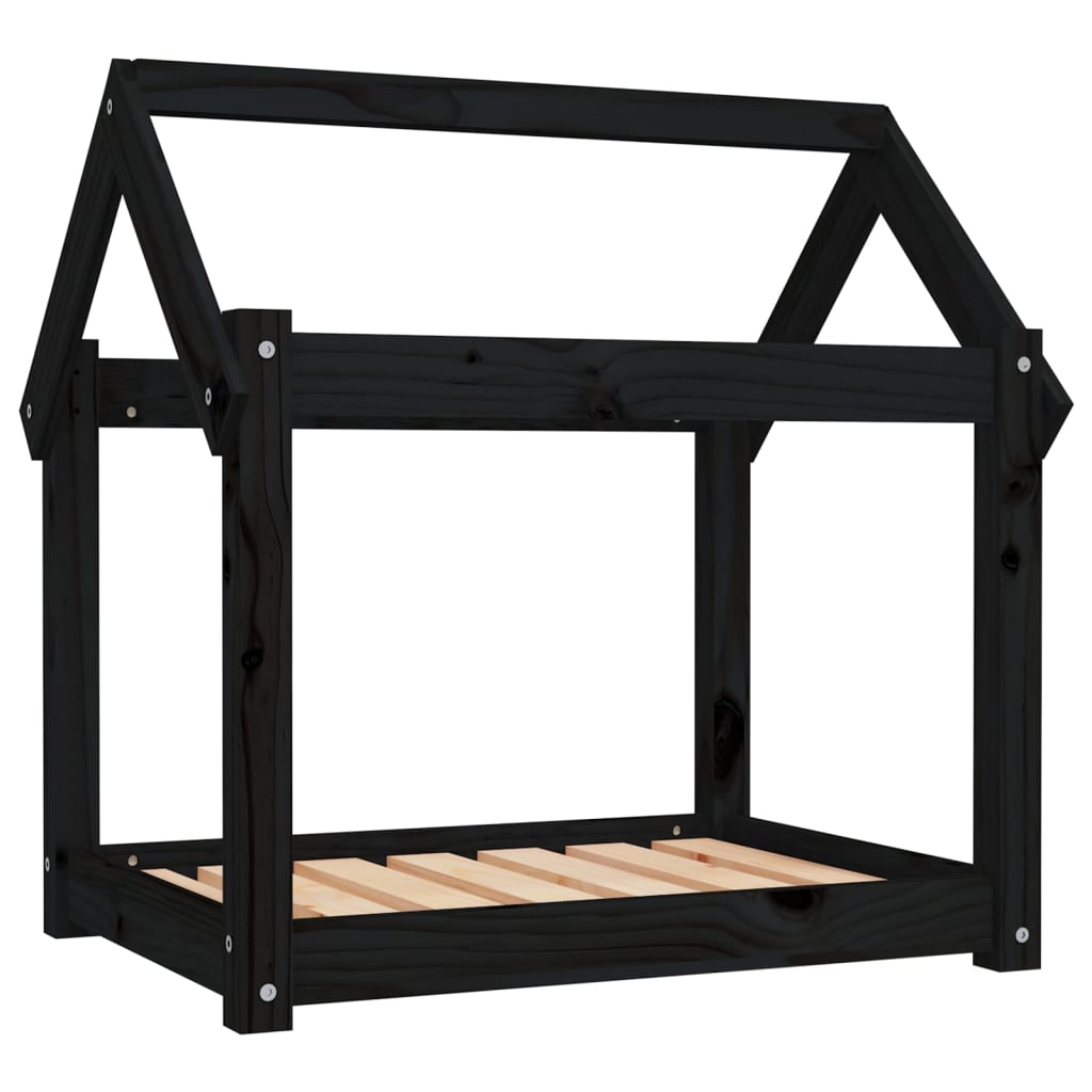 Vidaxl Hundekorb 71x55x70 cm Festkiefer schwarz
