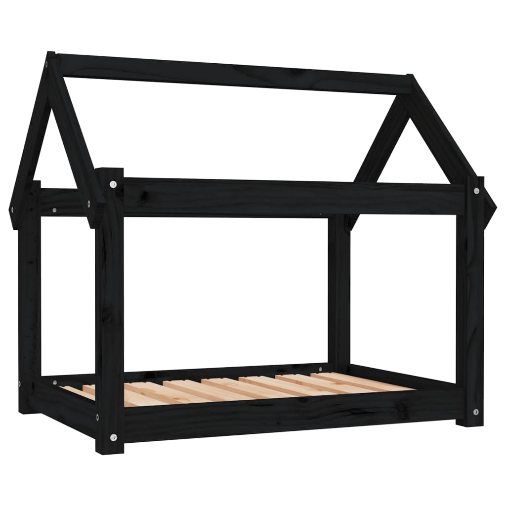 Vidaxl Hundekorb 81x60x70 cm Festkiefer schwarz