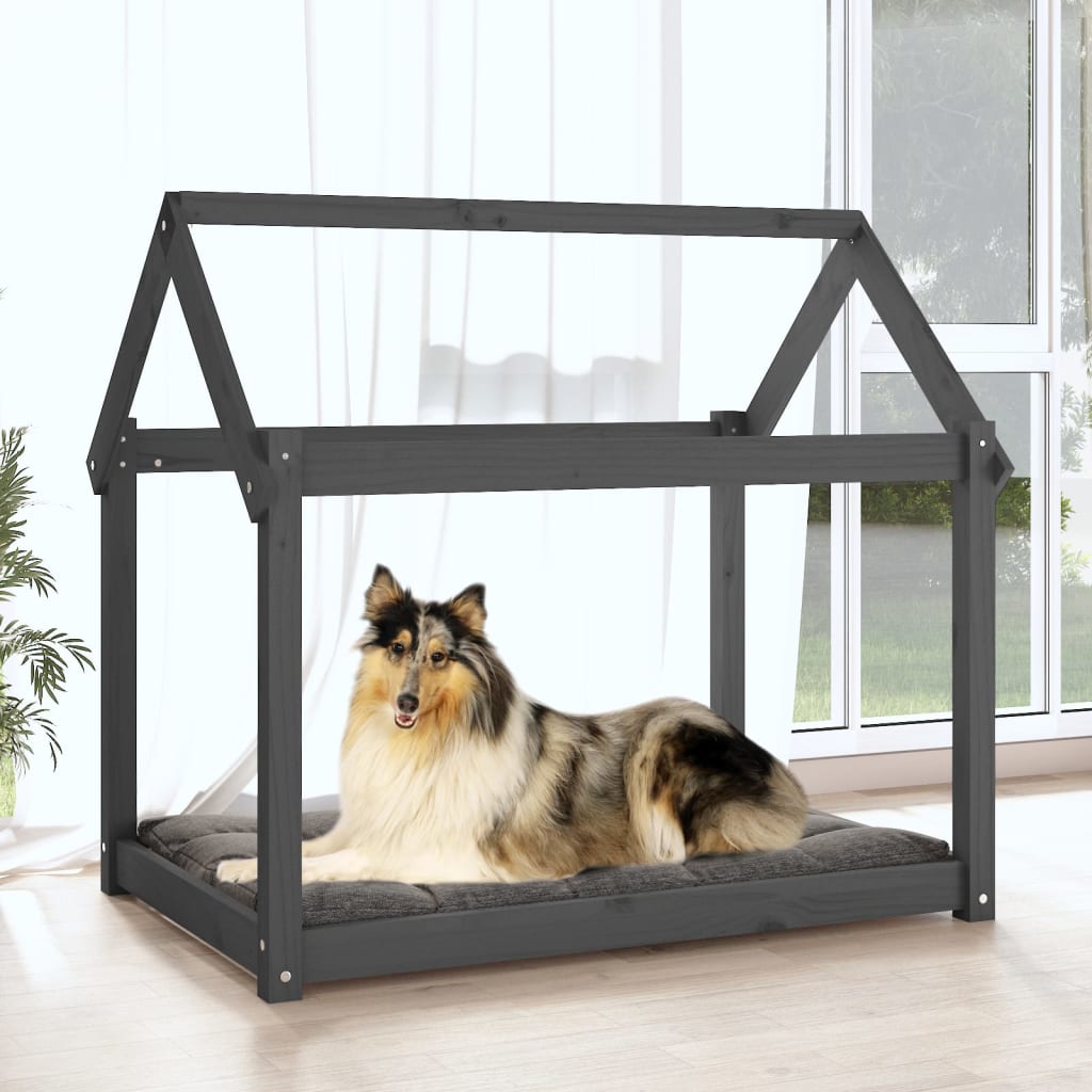 Vidaxl Hundebett 101x70x90 cm Festkieferngrau grau grau