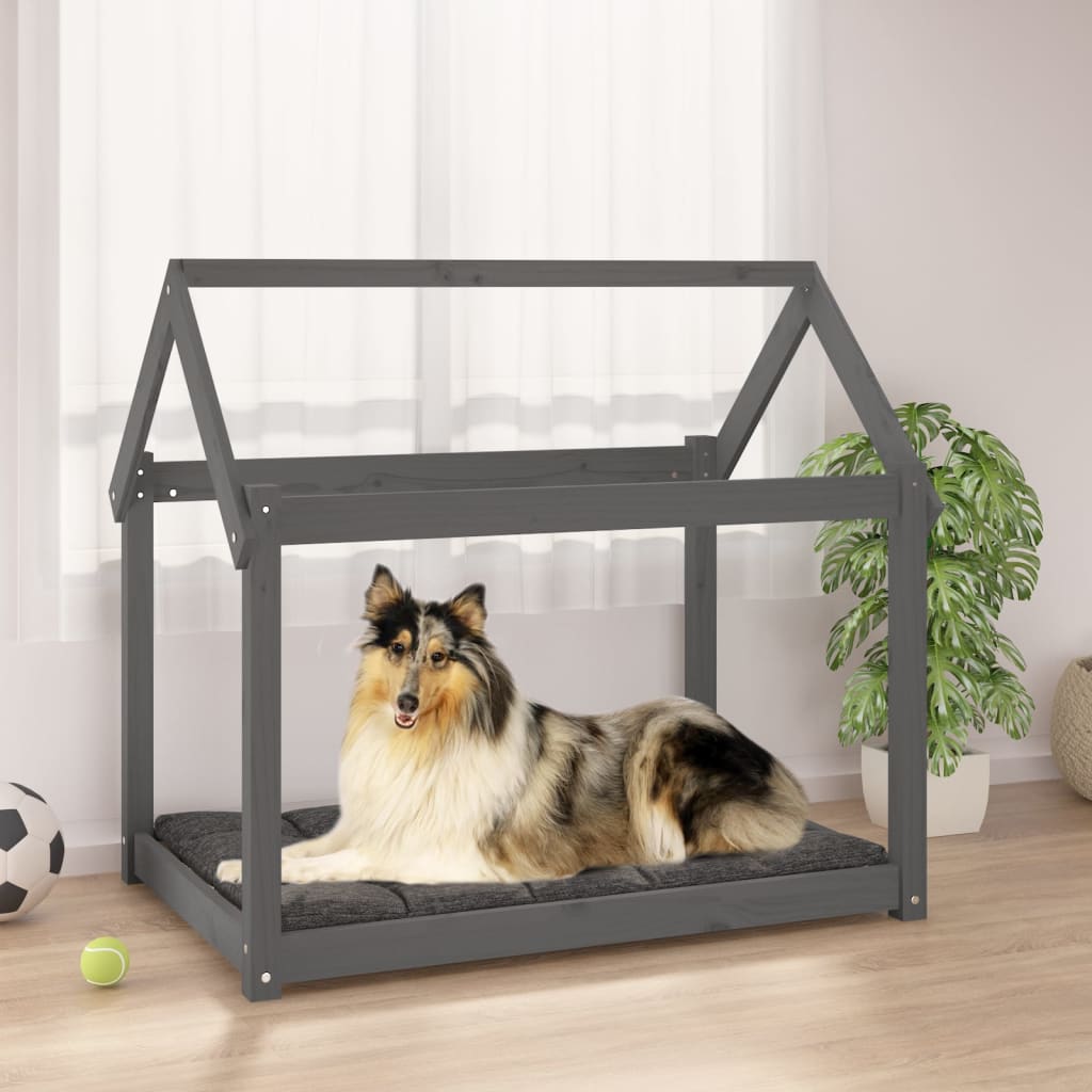 Vidaxl Hundebett 101x70x90 cm Festkieferngrau grau grau