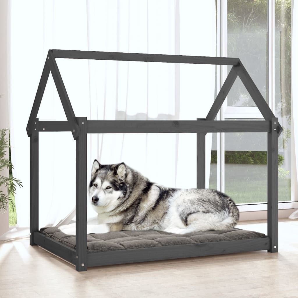 Vidaxl Hundekorb 111x80x100 cm Festkiefergrau