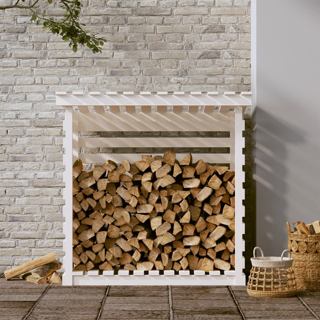 Vidaxl -Kamin Trek 108x73x108 cm Festkiefer weiß