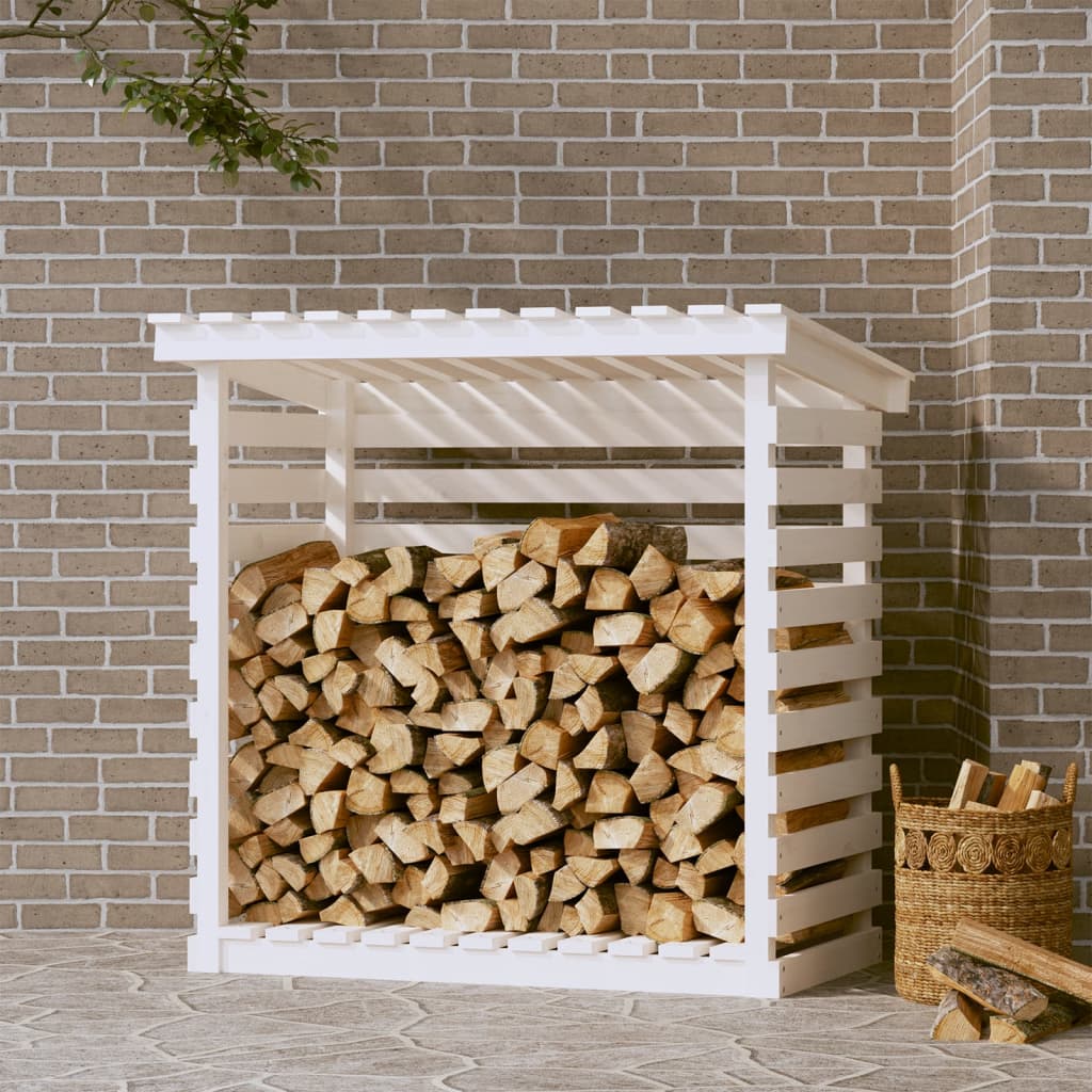 Vidaxl -Kamin Trek 108x73x108 cm Festkiefer weiß