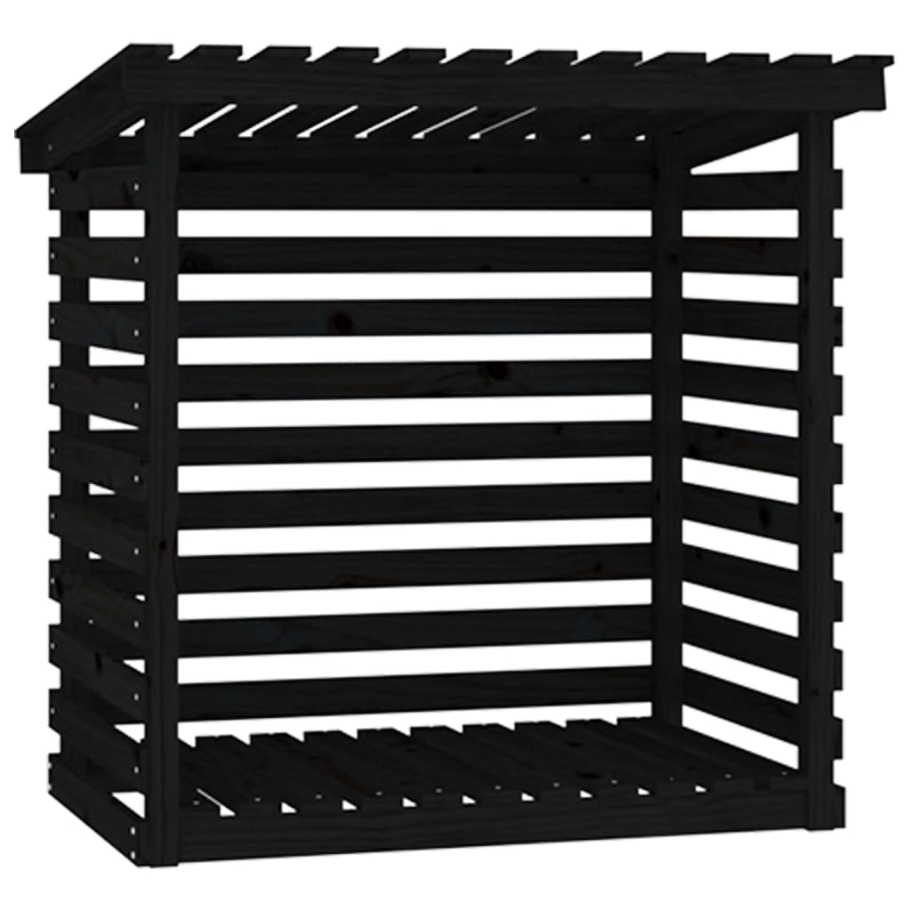 Vidaxl -Kamin Trek 108x73x108 cm Festkiefer schwarz