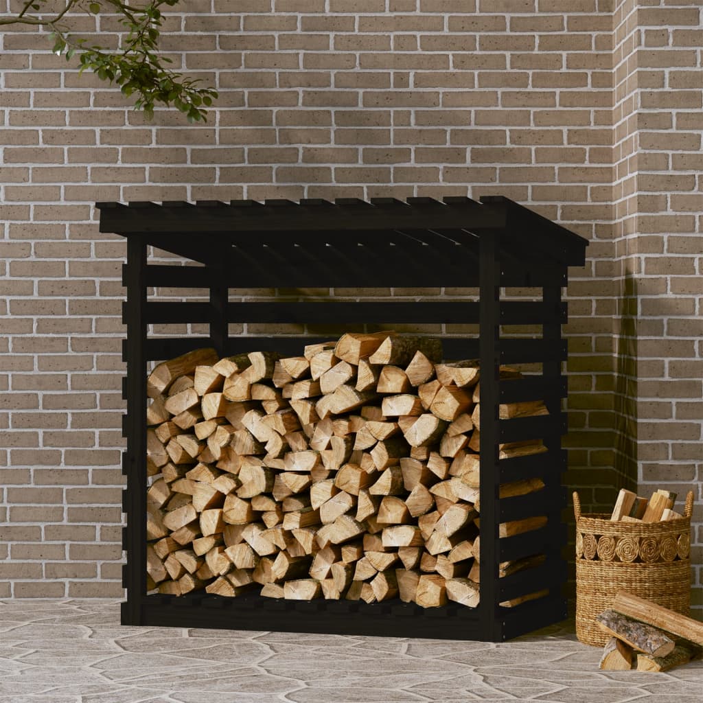 Vidaxl -Kamin Trek 108x73x108 cm Festkiefer schwarz