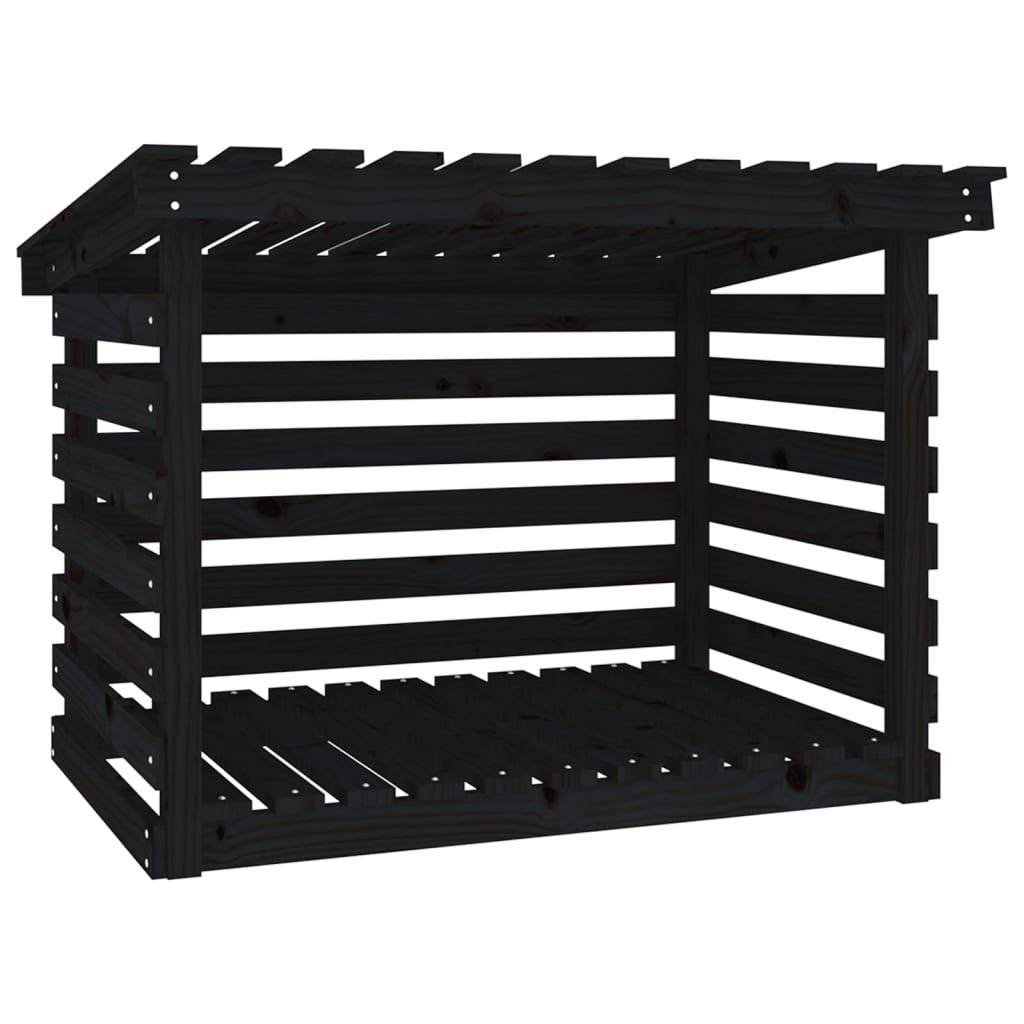 Vidaxl -Kamin Trek 108x73x79 cm Festkiefer schwarz
