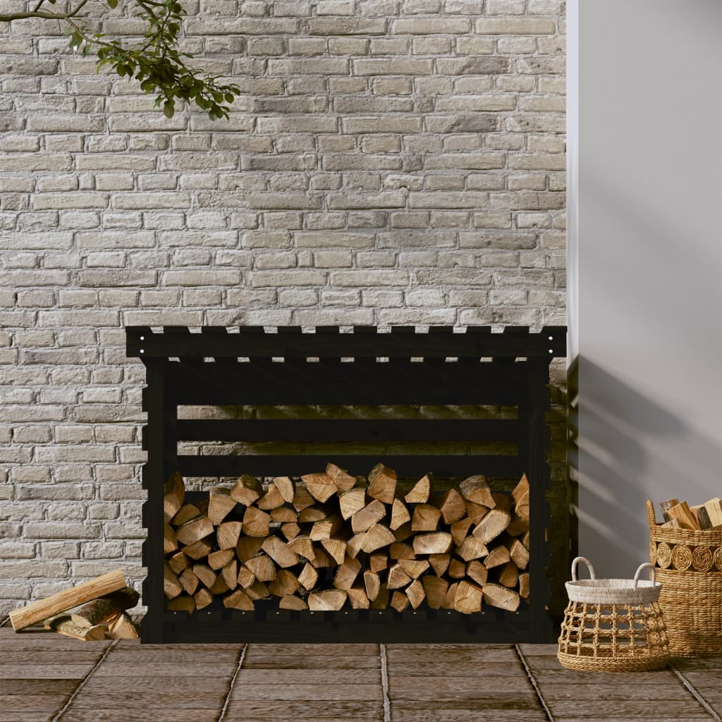 Vidaxl -Kamin Trek 108x73x79 cm Festkiefer schwarz