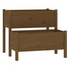 Vidaxl plantenbak 84,5x84x75 cm massief grenenhout honingbruin