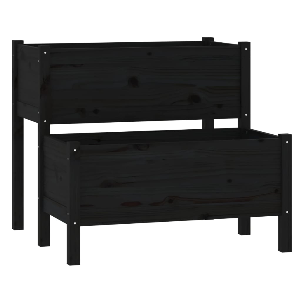 VIDAXL -Planungsbox 84.5x84x75 cm Festkiefer schwarz