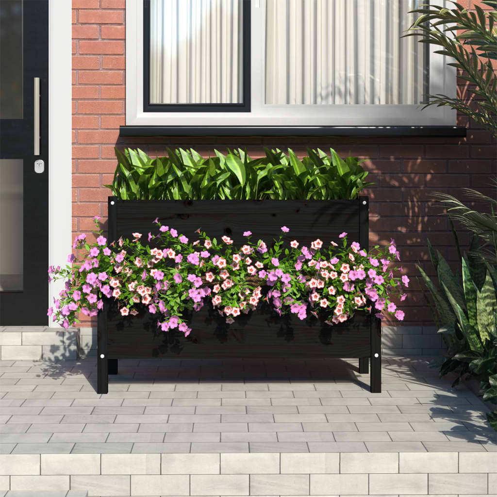 VIDAXL -Planungsbox 110x84x75 cm Festkiefer schwarz