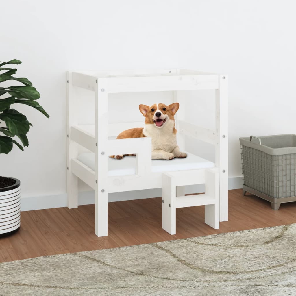 Vidaxl Hundekorb 55,5 x 53,5 x 60 cm Festkiefer weiß