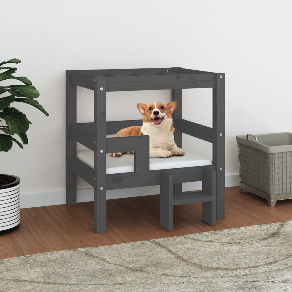Vidaxl Hundekorb 55,5 x 53,5 x 60 cm Festkieferngrau grau grau