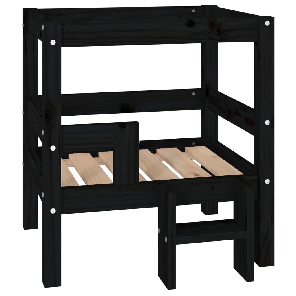 Vidaxl Hundekorb 55,5 x 53,5 x 60 cm Festkiefer Schwarz