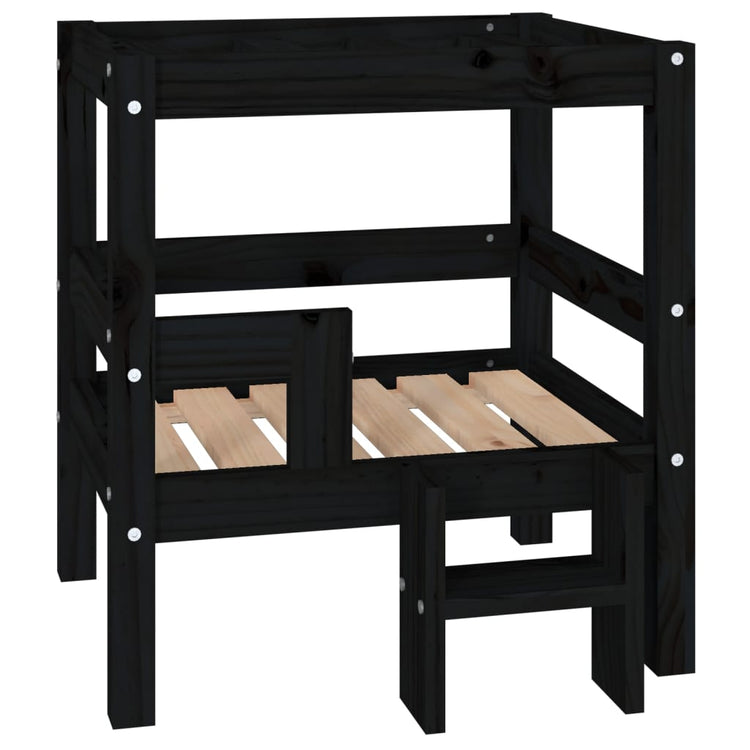 Vidaxl Hundekorb 55,5 x 53,5 x 60 cm Festkiefer Schwarz