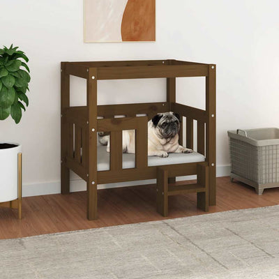 Vidaxl Hundekorb 65.5x43x70 cm Festkiefer Honigbraun