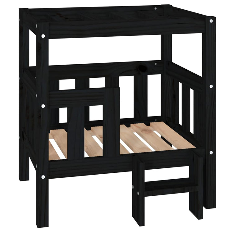 Vidaxl Hundekorb 65.5x43x70 cm Festkiefer schwarz