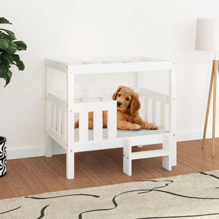 Vidaxl Hundekorb 75,5 x 63,5 x 70 cm Festkiefer weiß