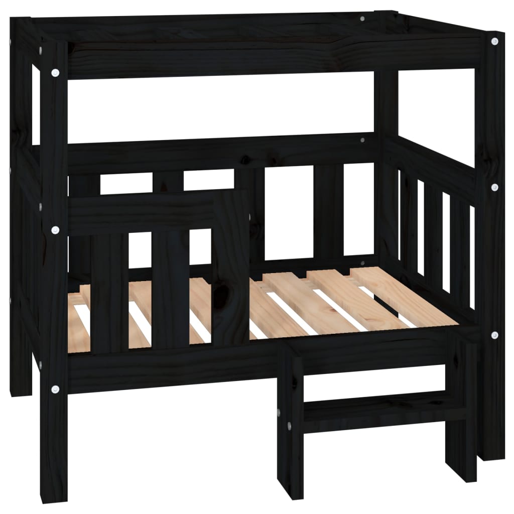 Vidaxl Hundekorb 75,5 x 63,5 x 70 cm Festkiefer Schwarz