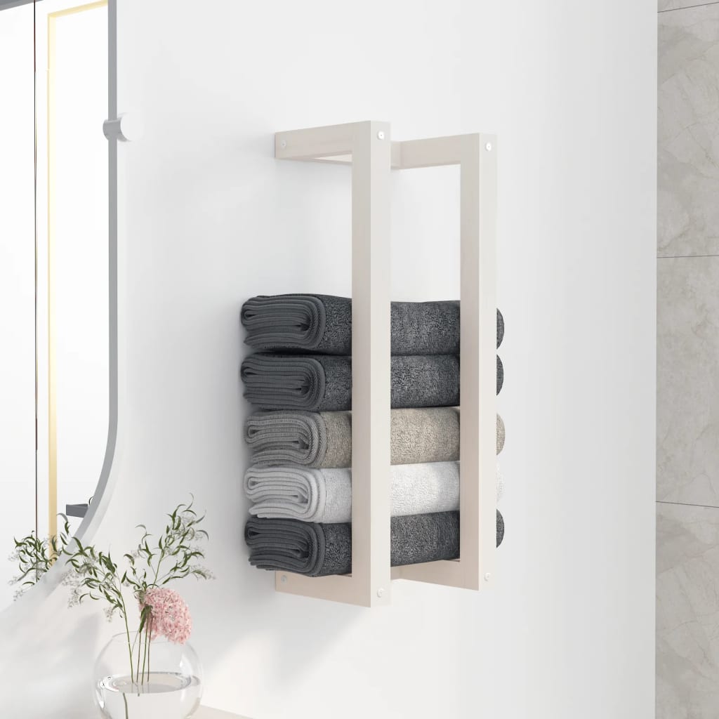 Vidaxx Handtuchhalter 23x18x60 cm massives Kiefernholz weiß