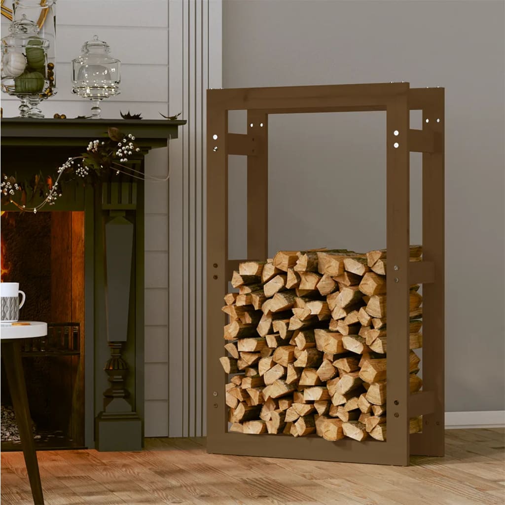 Vidaxl Kamin 60 x 25 x 100 cm Festkiefer Honigbraun