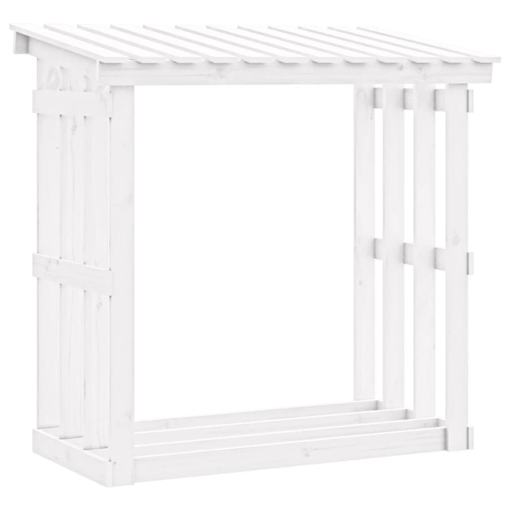 Vidaxx Kaminholzregal 108x64,5x109 cm massives Kiefernholz weiß