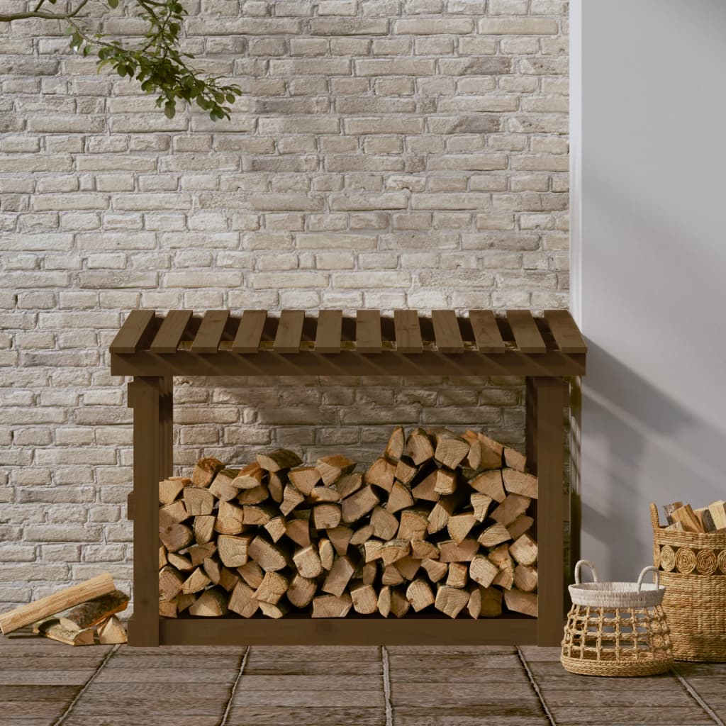 Vidaxl Kamin 108x64.5x77 cm Festkiefer Honigbraun