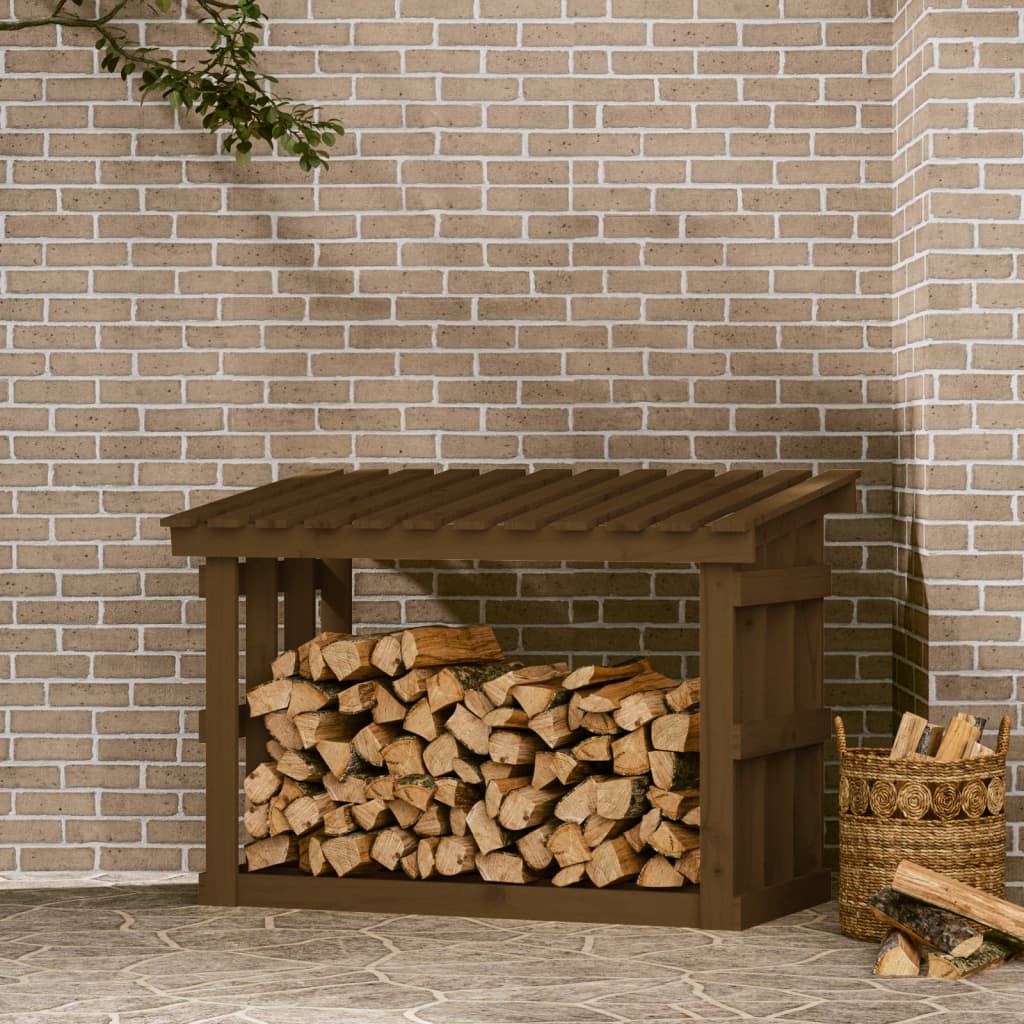 Vidaxl Kamin 108x64.5x77 cm Festkiefer Honigbraun