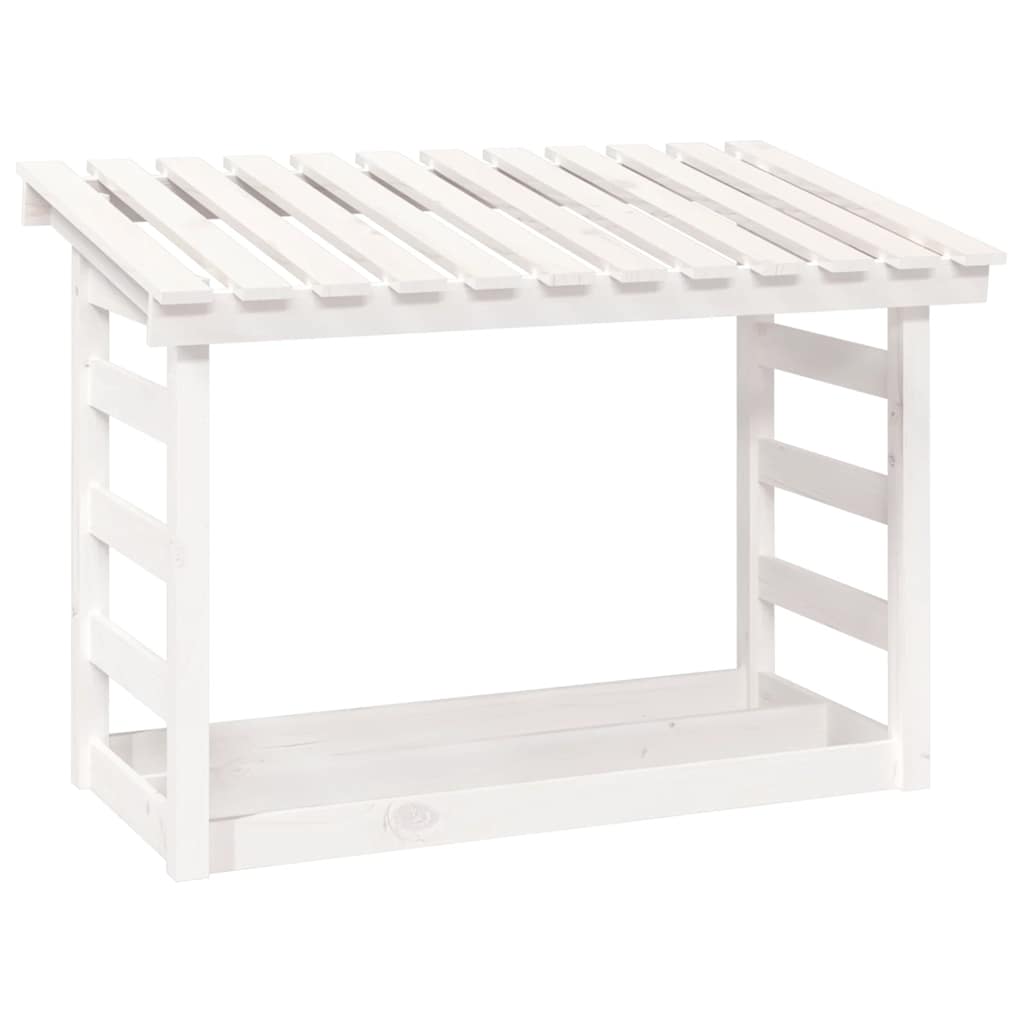 Vidaxl -Kamin 108x64.5x78 cm Festkiefer weiß