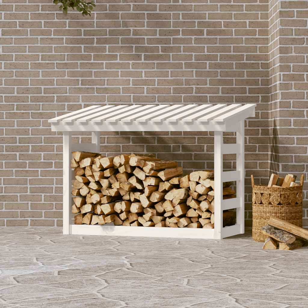 Vidaxl -Kamin 108x64.5x78 cm Festkiefer weiß