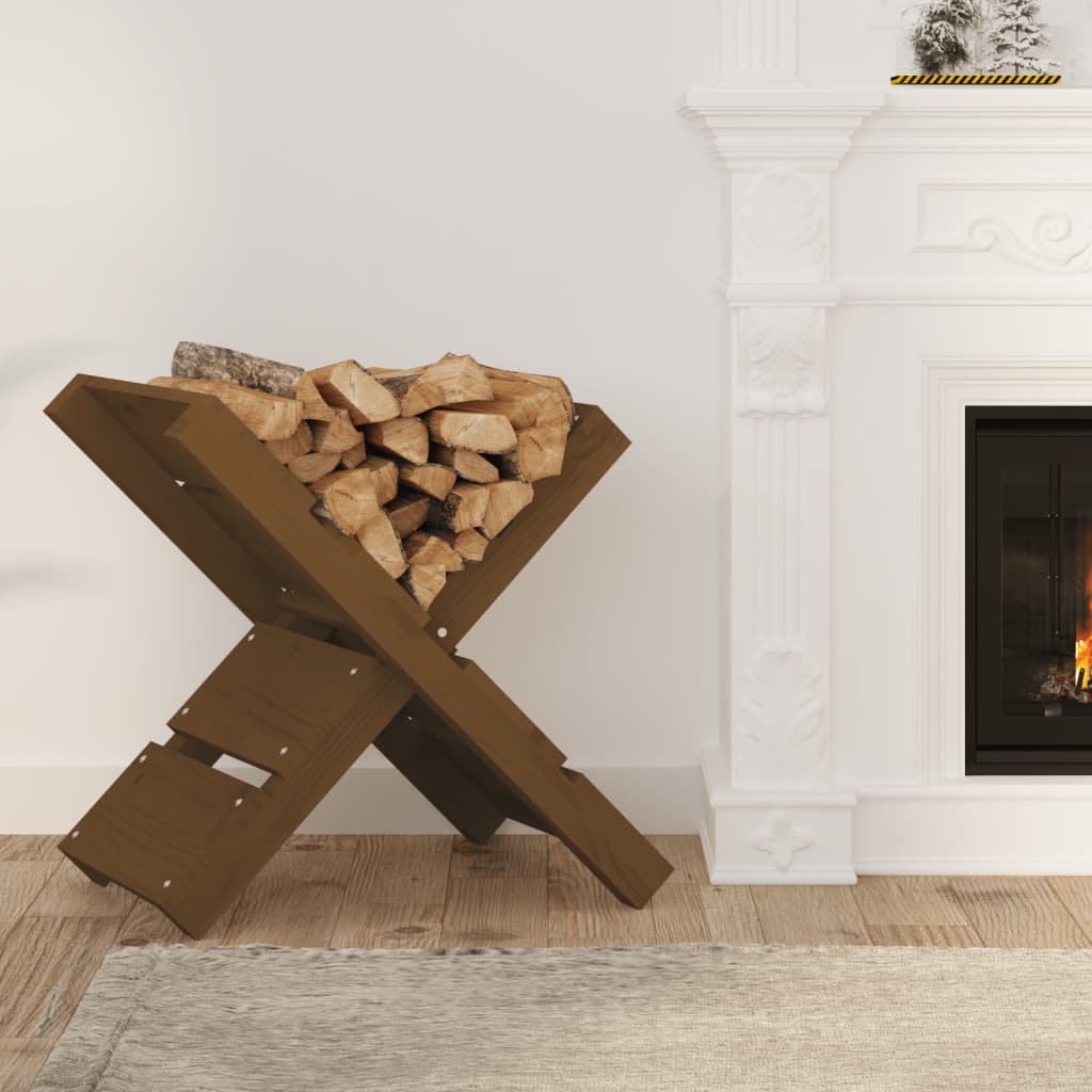Vidaxl Houtblockhalter 47x39.5x48 cm Festkiefer Honigbraun