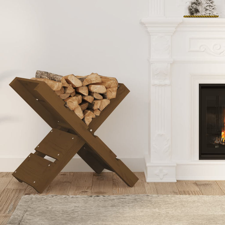 Vidaxl Houtblockhalter 47x39.5x48 cm Festkiefer Honigbraun
