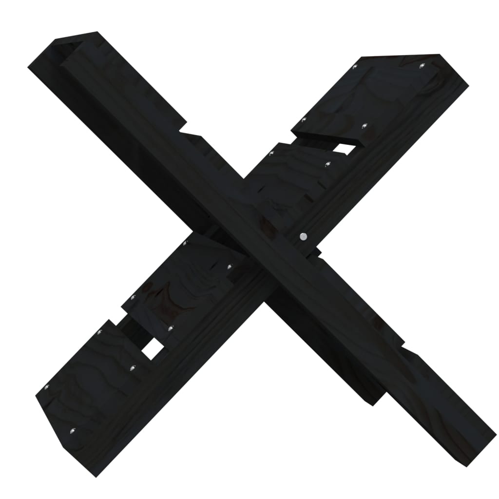 Vidaxl Holzblockhalter 47x39.5x48 cm Festkiefer schwarz