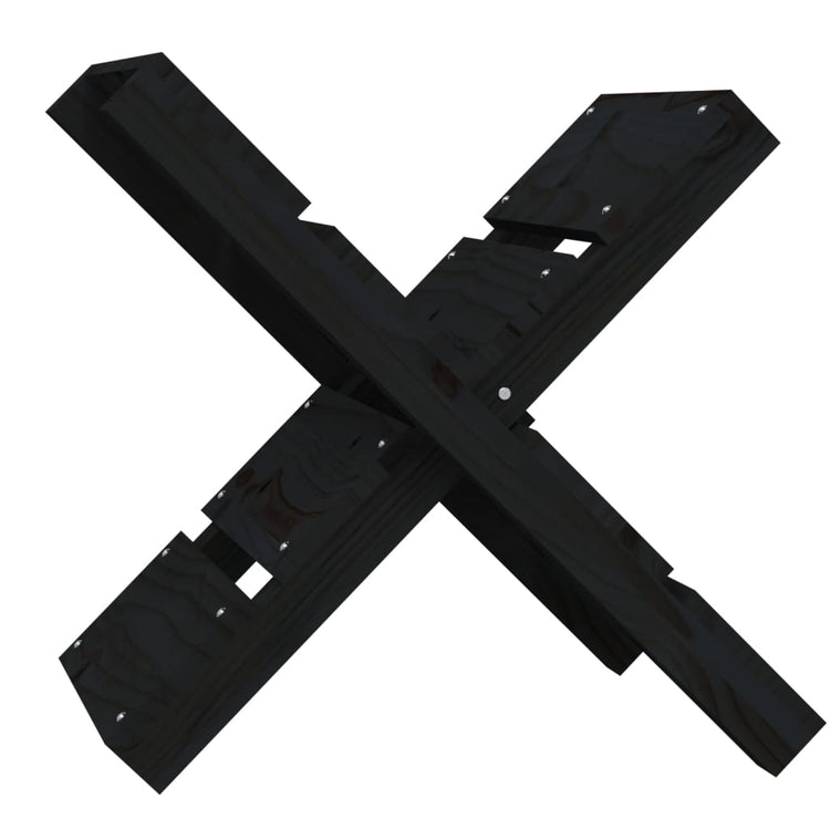 Vidaxl Holzblockhalter 47x39.5x48 cm Festkiefer schwarz