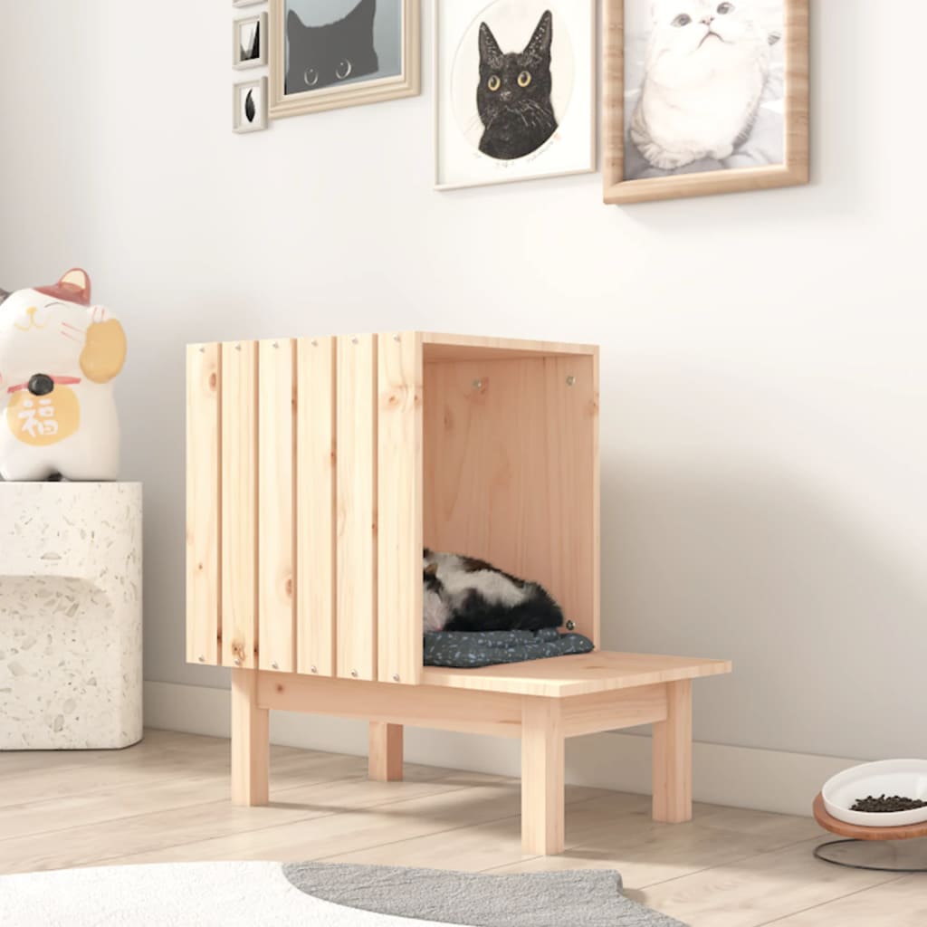 Vidaxl Kattenhuis 60x36x60 cm Festkiefer