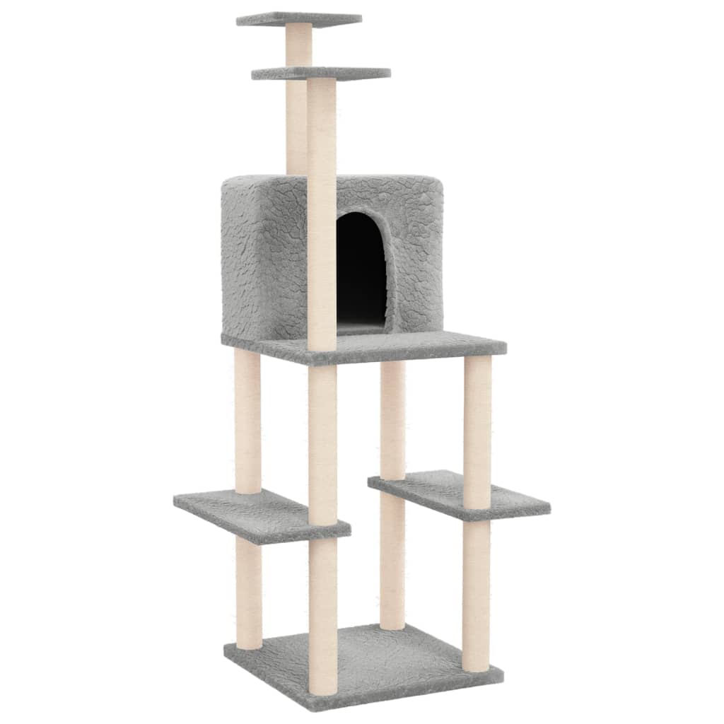 Vidaxl -Katzenmöbel mit Sisal -Kratzern 144,5 cm hellgrau
