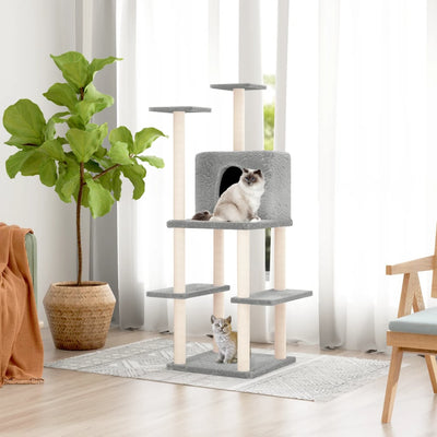 Vidaxl -Katzenmöbel mit Sisal -Kratzern 144,5 cm hellgrau