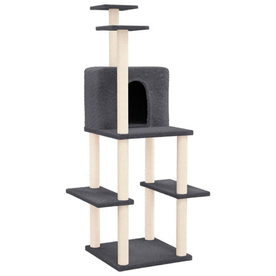 Vidaxl -Katzenmöbel mit Sisal -Kratzern 144,5 cm dunkelgrau