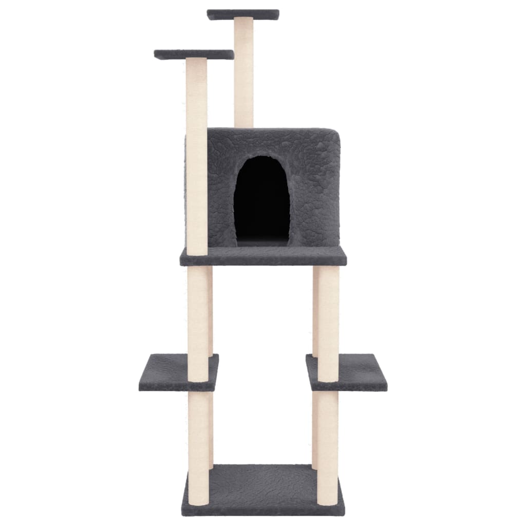 Vidaxl -Katzenmöbel mit Sisal -Kratzern 144,5 cm dunkelgrau