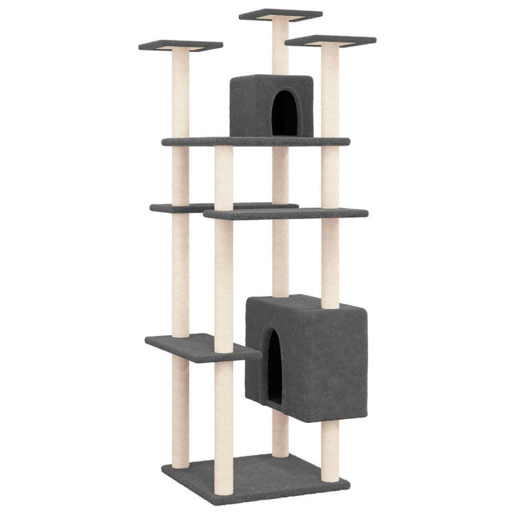 Vidaxl -Katzenmöbel mit Sisal -Kratzerpfosten 162 cm dunkelgrau