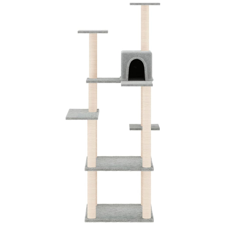 Vidaxl -Katzenmöbel mit Sisal -Kratzerpfosten 153 cm hellgrau