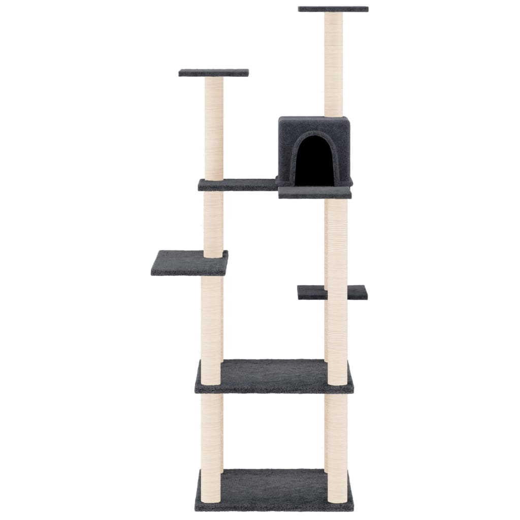 Vidaxl -Katzenmöbel mit Sisal -Kratzerpfosten 153 cm dunkelgrau