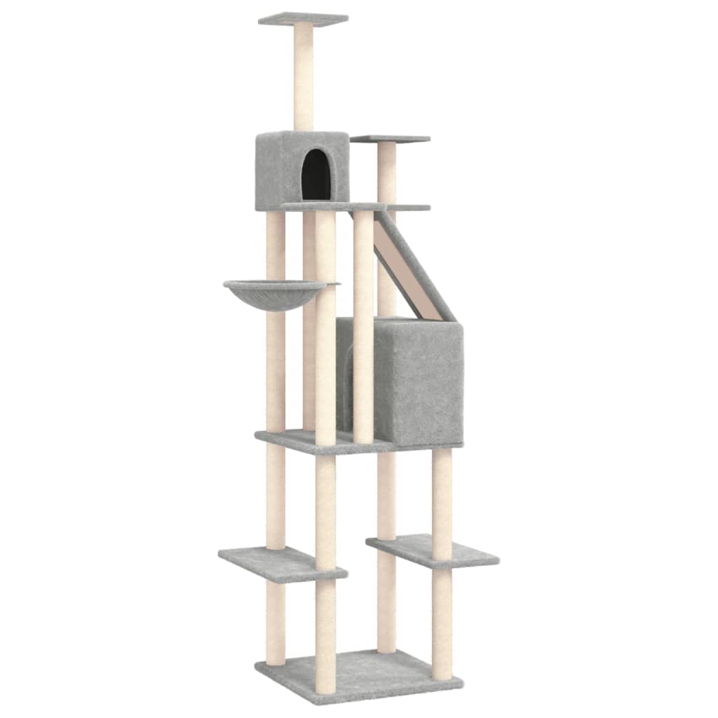 Vidaxl -Katzenmöbel mit Sisal -Kratzerposten 201 cm hellgrau