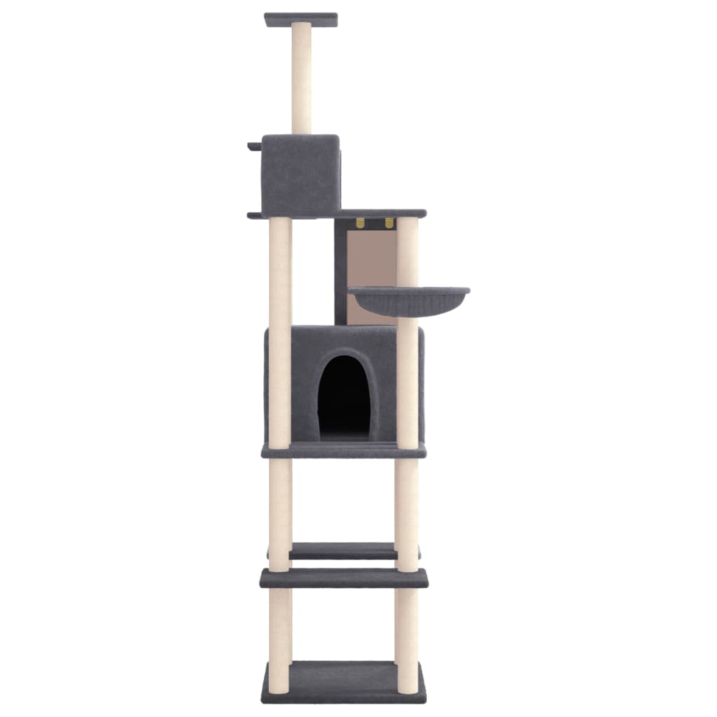 Vidaxl -Katzenmöbel mit Sisal -Kratzerposten 201 cm dunkelgrau
