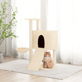 Vidaxl -Katzenmöbel mit Sisal -Kratzerpfosten 96 cm creme -gelenkt - afbeelding 1